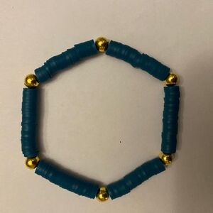 Blue and Gold Beaded Bracelet